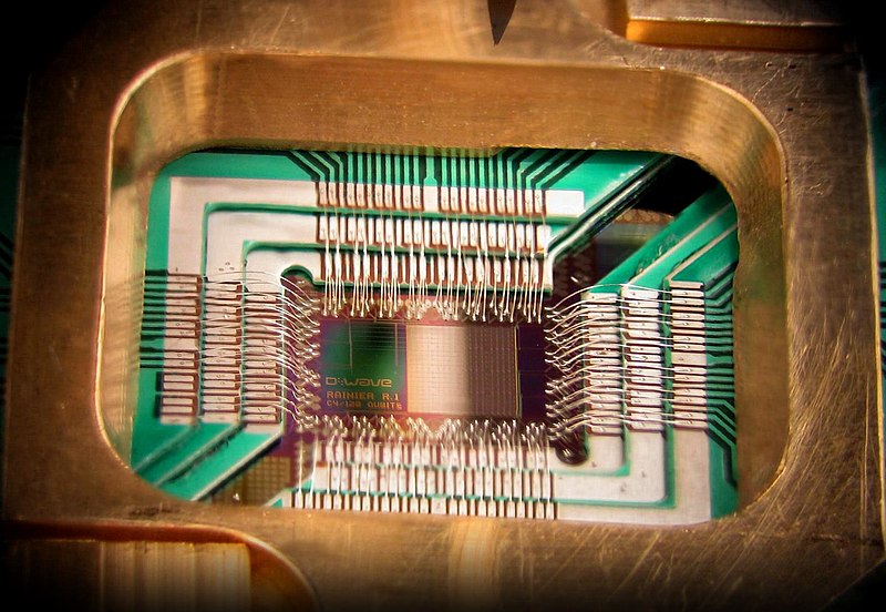 A 128-qubit superconducting chip by D-Wave Systems Inc.