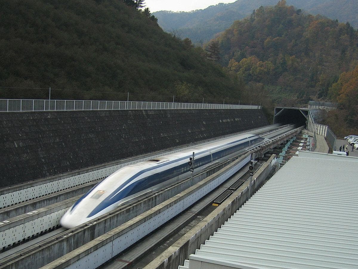 Maglev trains employ superconducting magnets and can reach speeds up to 600 km/h.